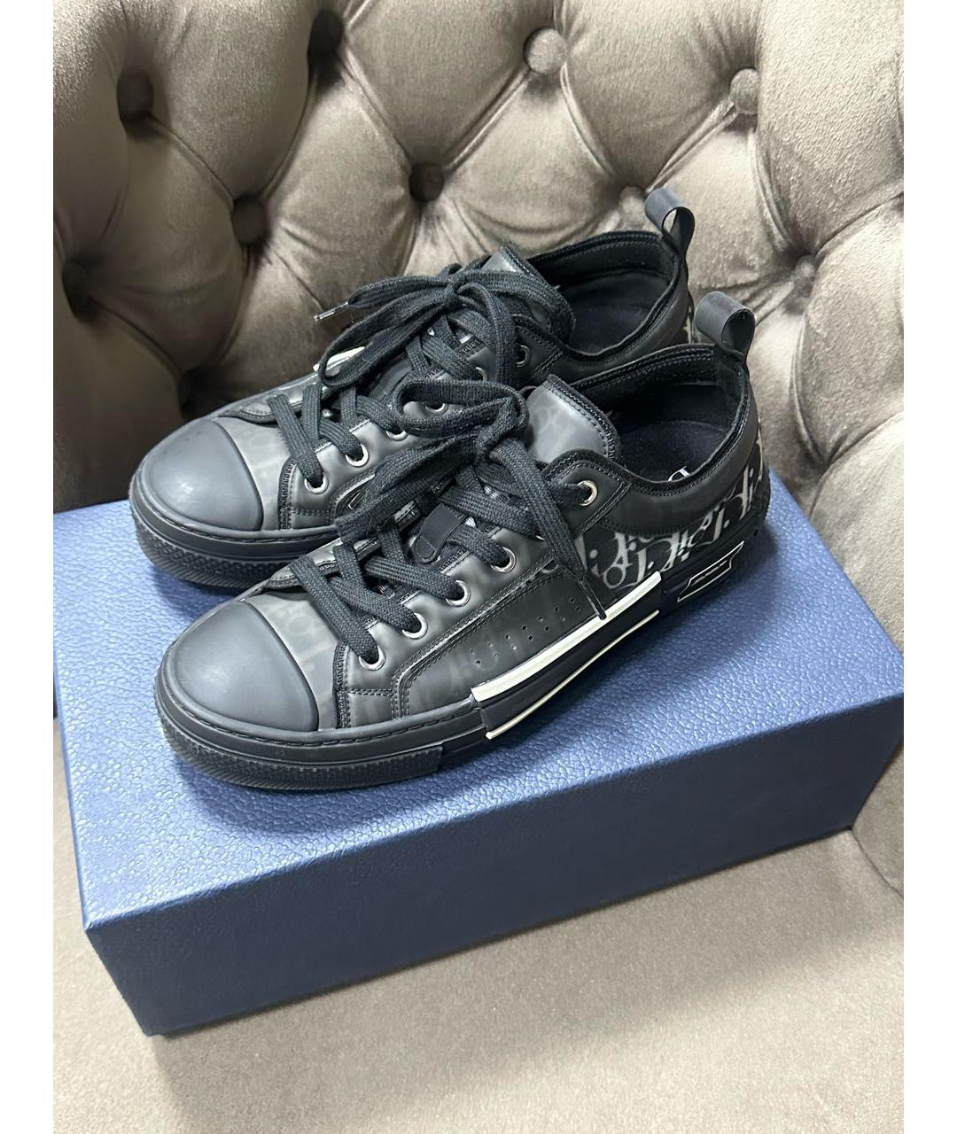 CHRISTIAN DIOR Антрацитовые низкие кроссовки / кеды, фото 6