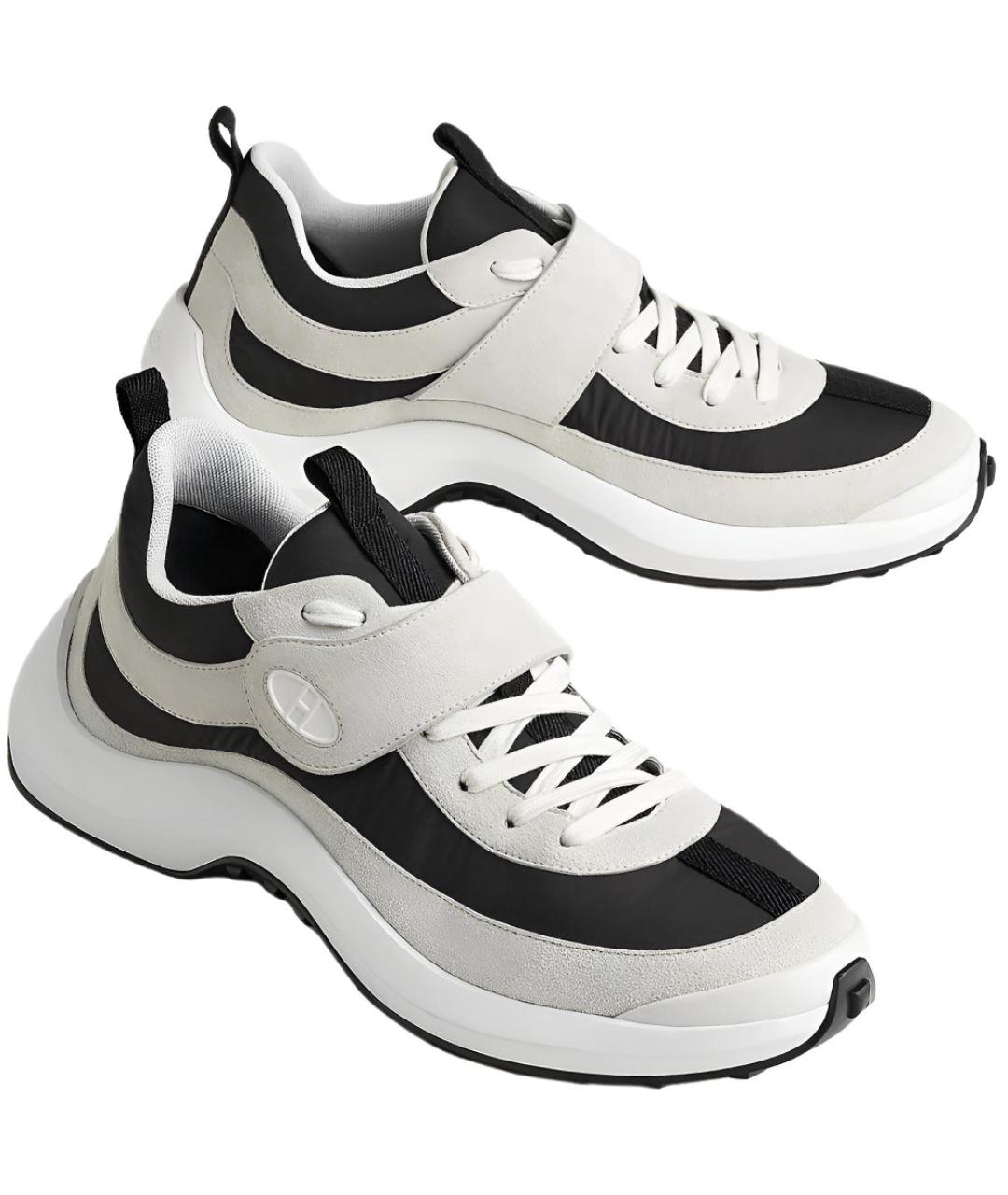 HERMES Белые кожаные низкие кроссовки / кеды, фото 4