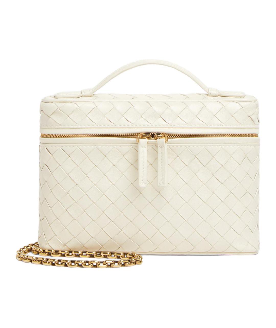 BOTTEGA VENETA Белая кожаная сумка с короткими ручками, фото 1