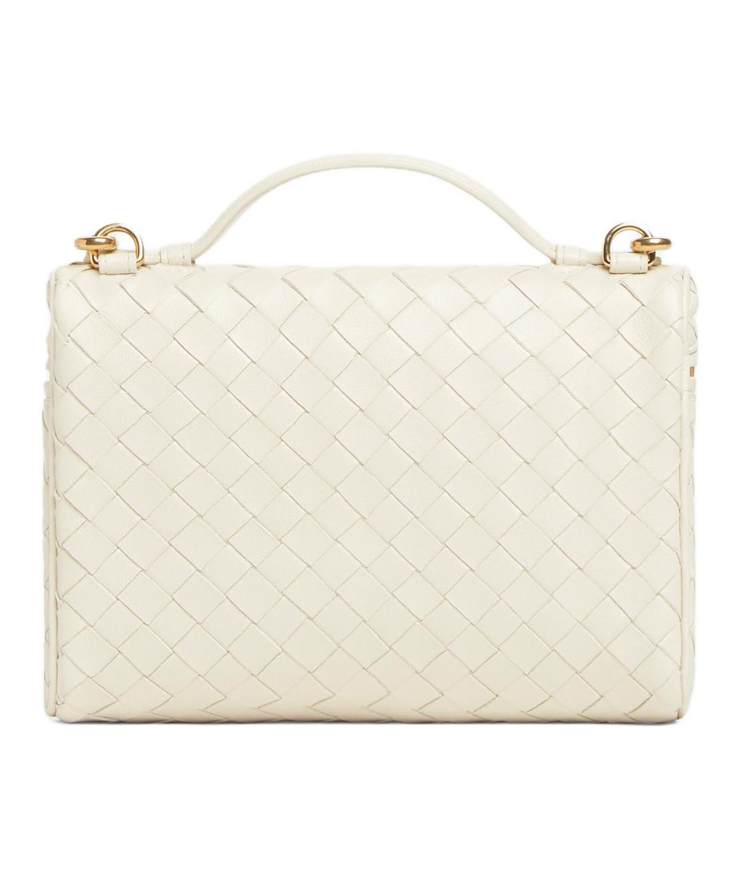 BOTTEGA VENETA Белая кожаная сумка с короткими ручками, фото 4