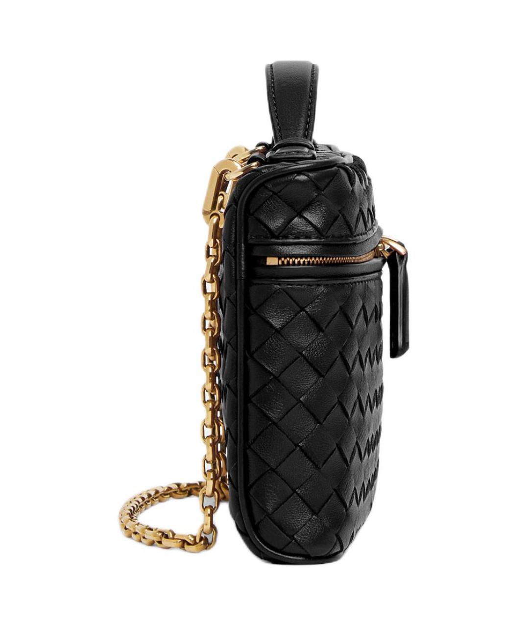 BOTTEGA VENETA Черная кожаная сумка через плечо, фото 3