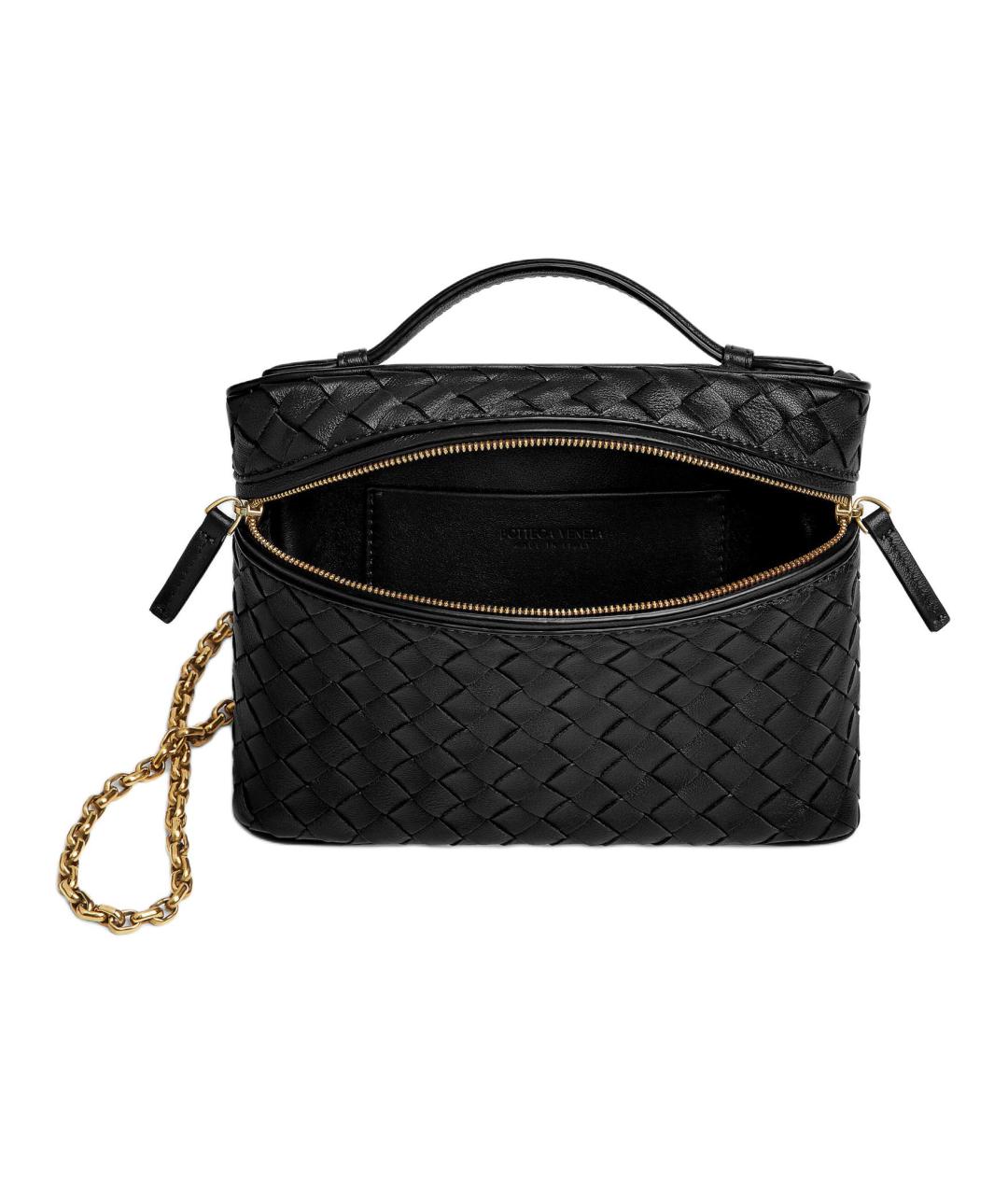 BOTTEGA VENETA Черная кожаная сумка через плечо, фото 2