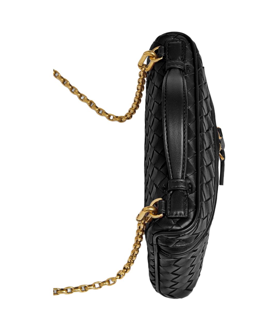 BOTTEGA VENETA Черная кожаная сумка через плечо, фото 5