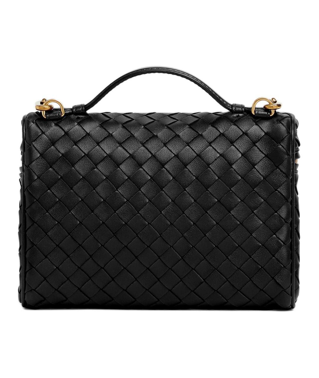 BOTTEGA VENETA Черная кожаная сумка через плечо, фото 4
