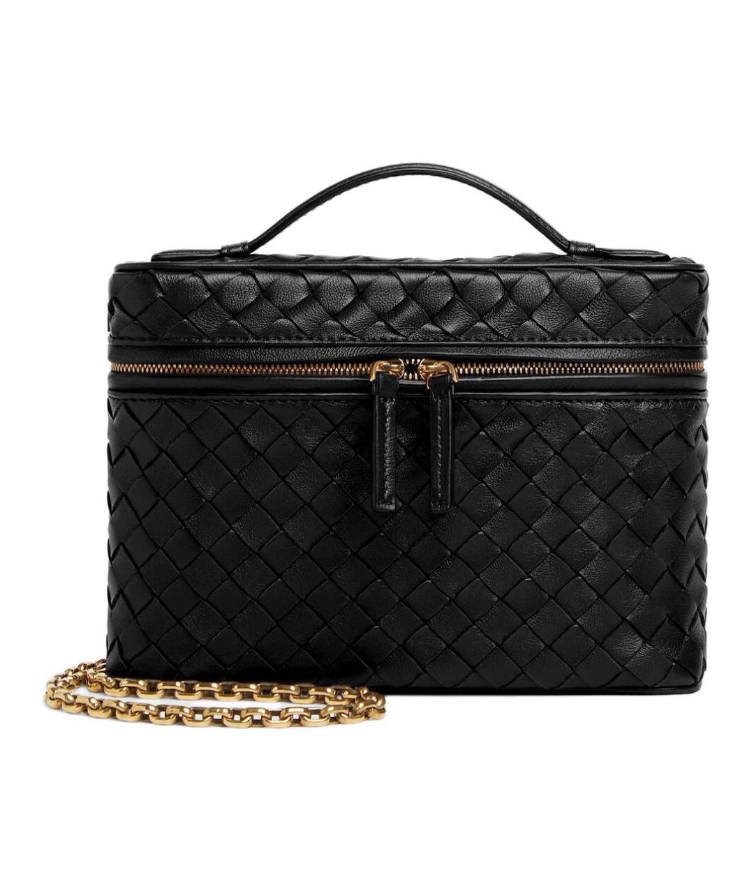 BOTTEGA VENETA Черная кожаная сумка через плечо, фото 1