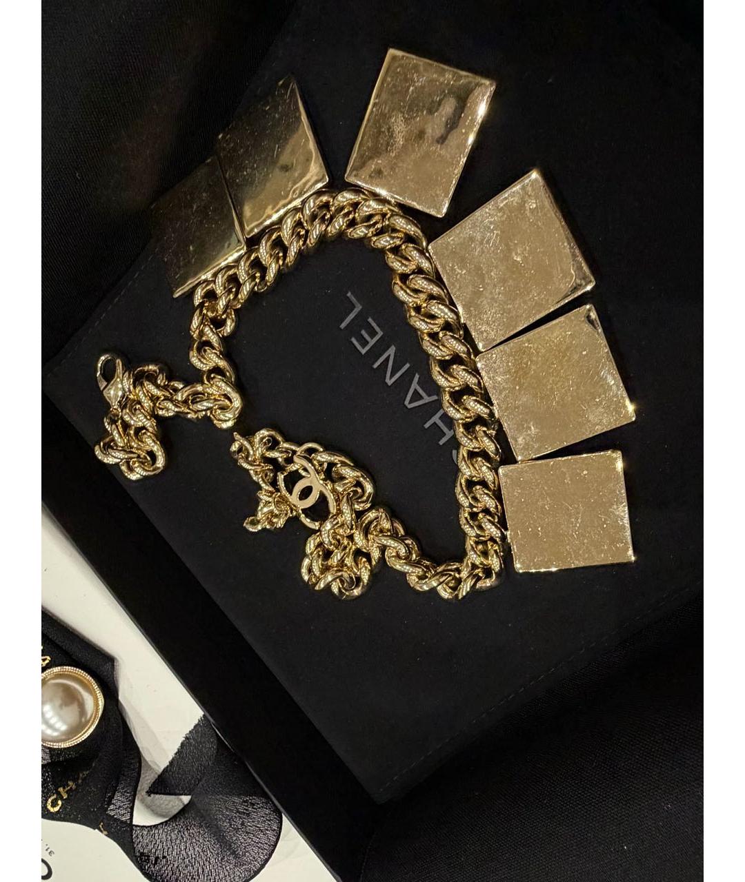 CHANEL Золотое металлическое колье, фото 2