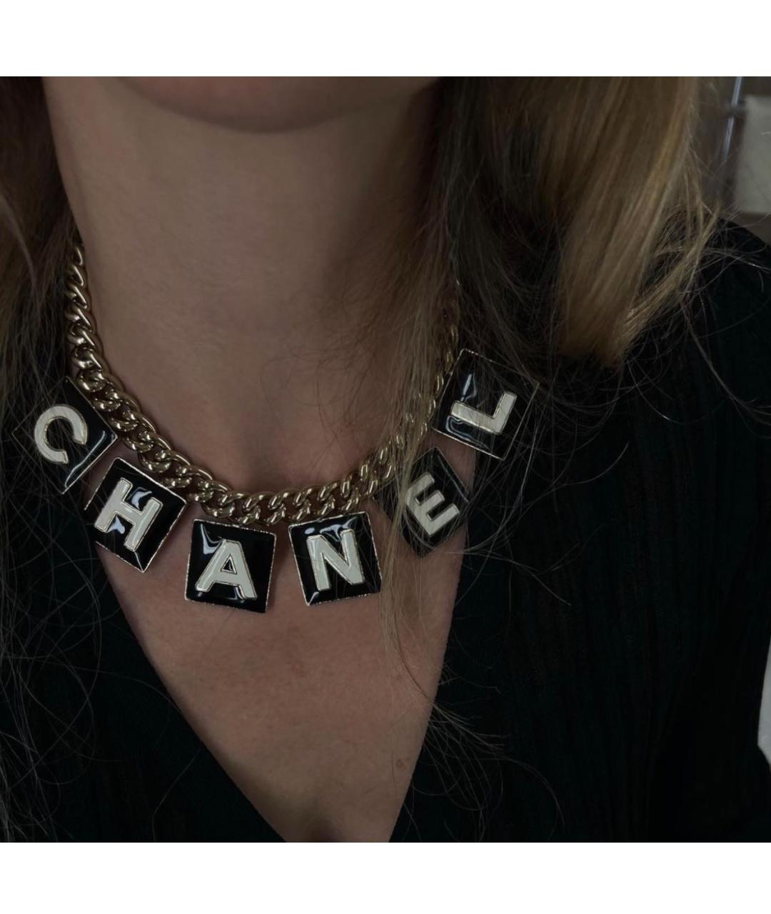 CHANEL Золотое металлическое колье, фото 4