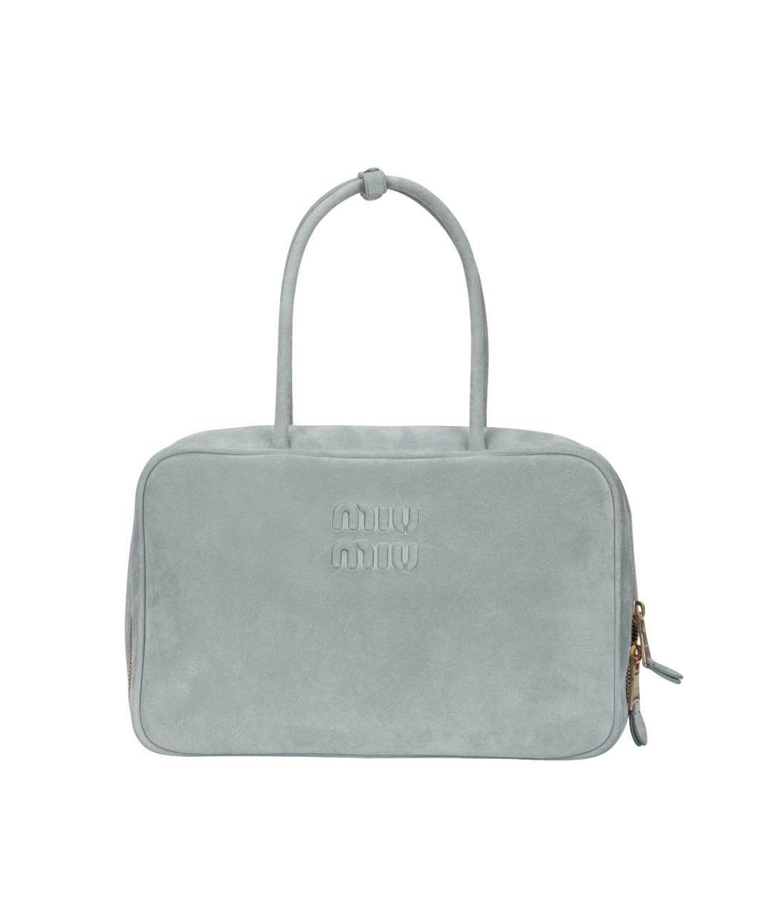 MIU MIU Серая кожаная сумка через плечо, фото 5