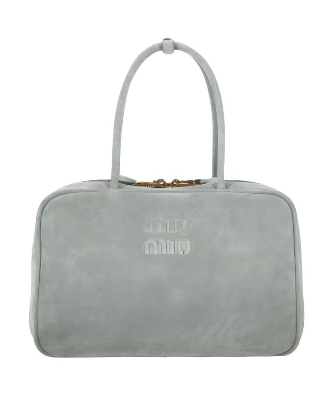 MIU MIU Серая кожаная сумка через плечо, фото 1