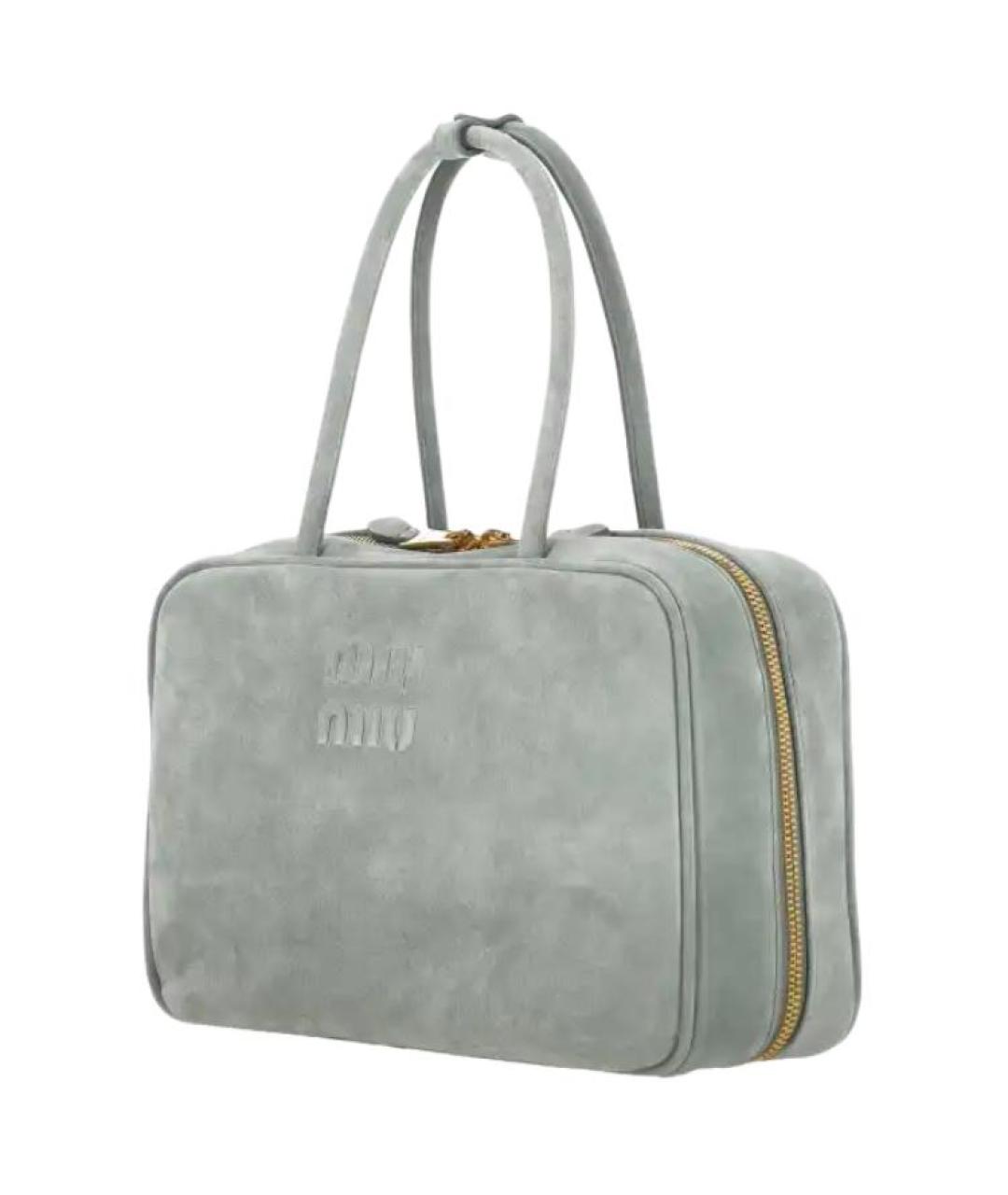 MIU MIU Серая кожаная сумка через плечо, фото 2