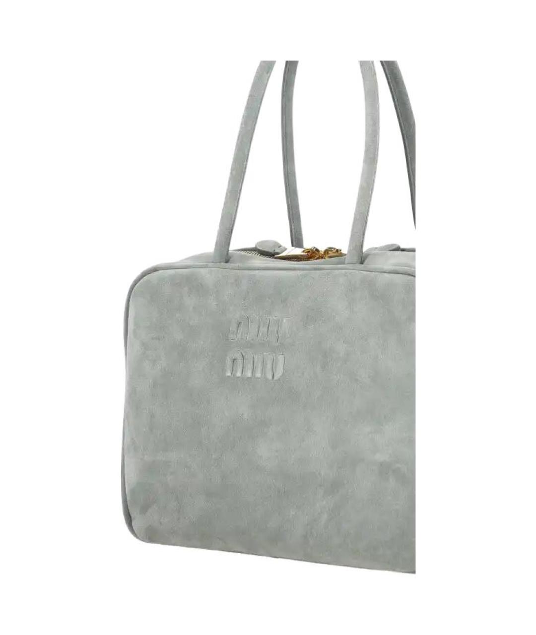 MIU MIU Серая кожаная сумка через плечо, фото 4