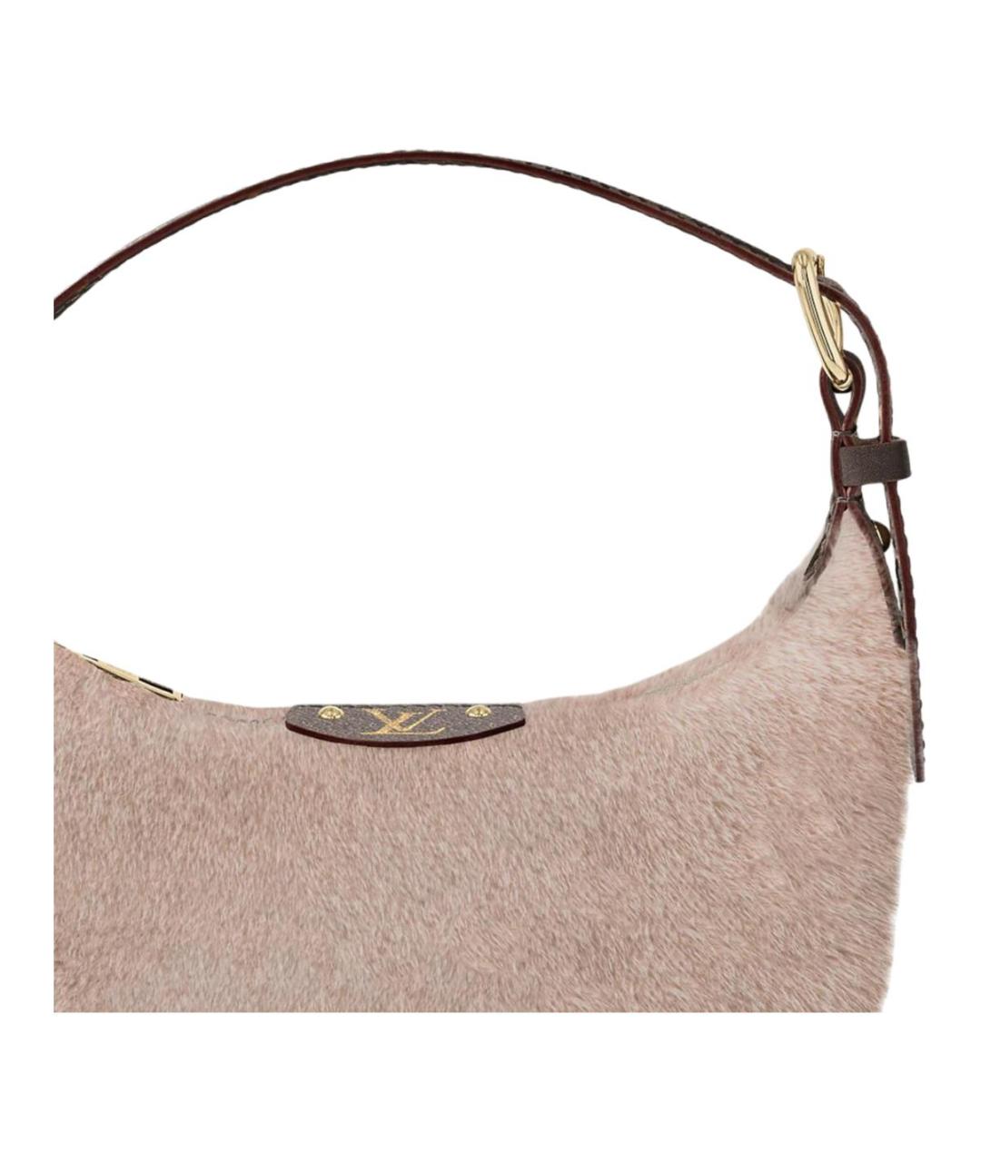 LOUIS VUITTON Бежевая меховая сумка с короткими ручками, фото 3