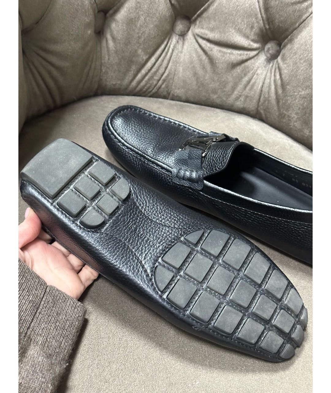 LOUIS VUITTON Черные кожаные мокасины, фото 6
