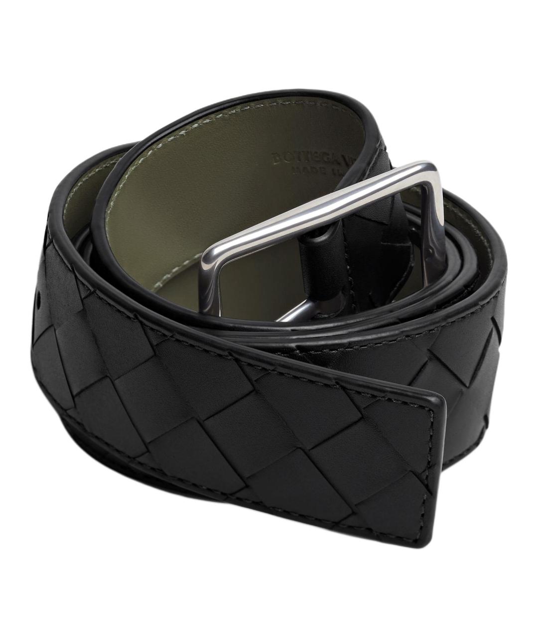 BOTTEGA VENETA Черный кожаный ремень, фото 2