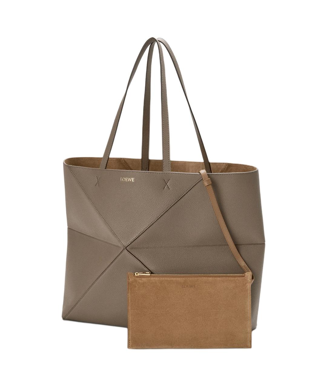 LOEWE Коричневая кожаная сумка через плечо, фото 3