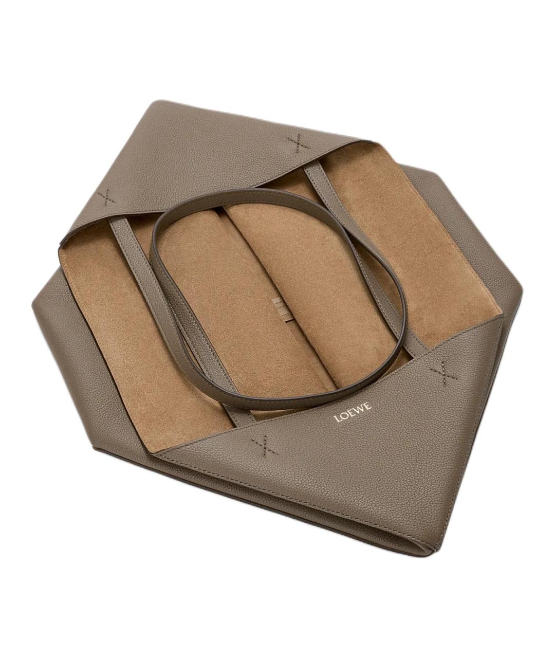 LOEWE Коричневая кожаная сумка через плечо, фото 5