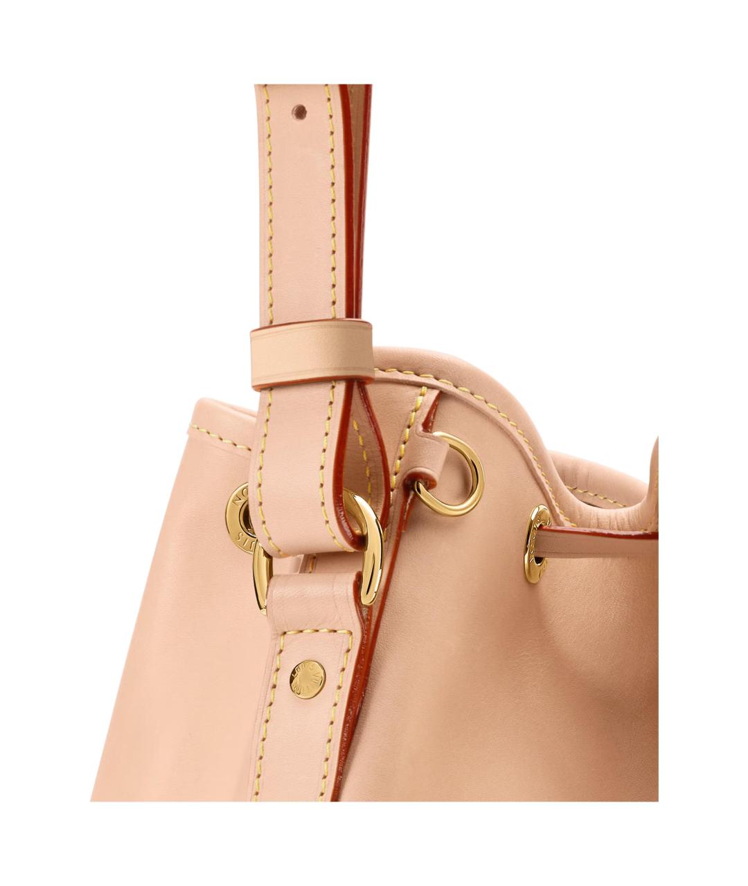 LOUIS VUITTON Бежевая кожаная сумка через плечо, фото 5