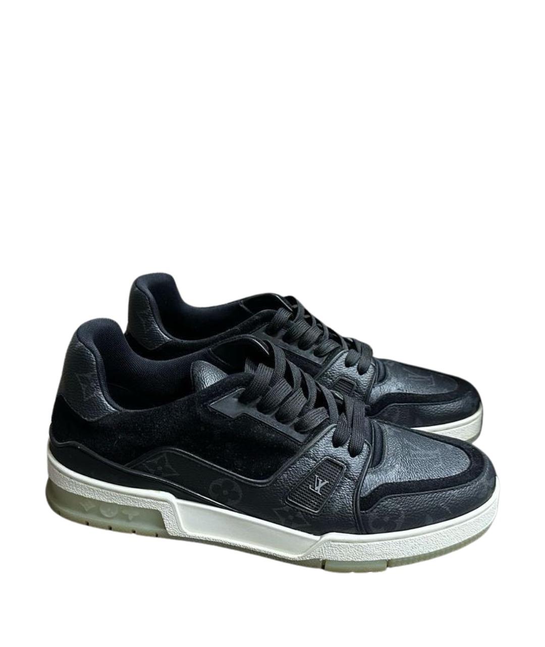 LOUIS VUITTON Антрацитовые высокие кроссовки / кеды, фото 1