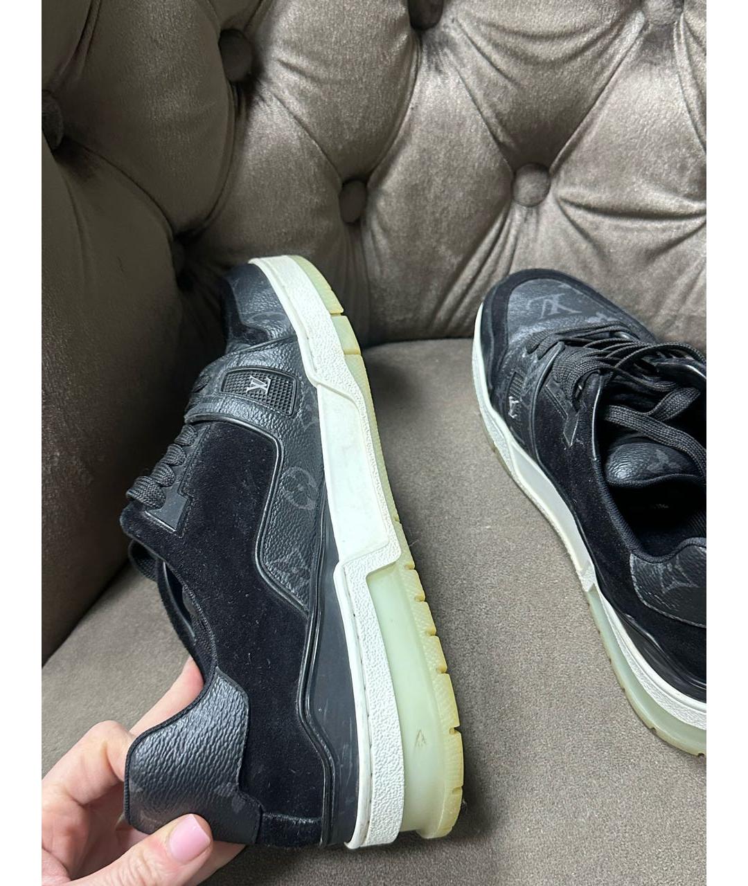 LOUIS VUITTON Антрацитовые высокие кроссовки / кеды, фото 7