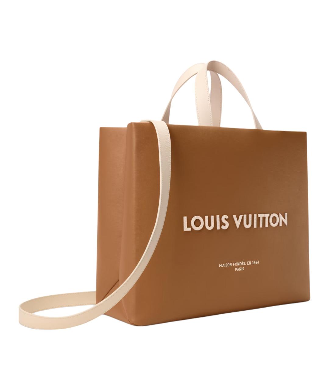 LOUIS VUITTON Коричневая кожаная сумка на плечо, фото 2