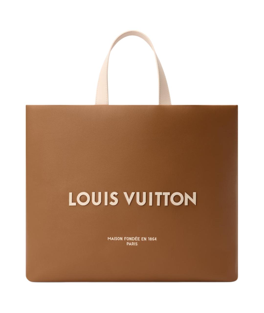 LOUIS VUITTON Коричневая кожаная сумка на плечо, фото 3