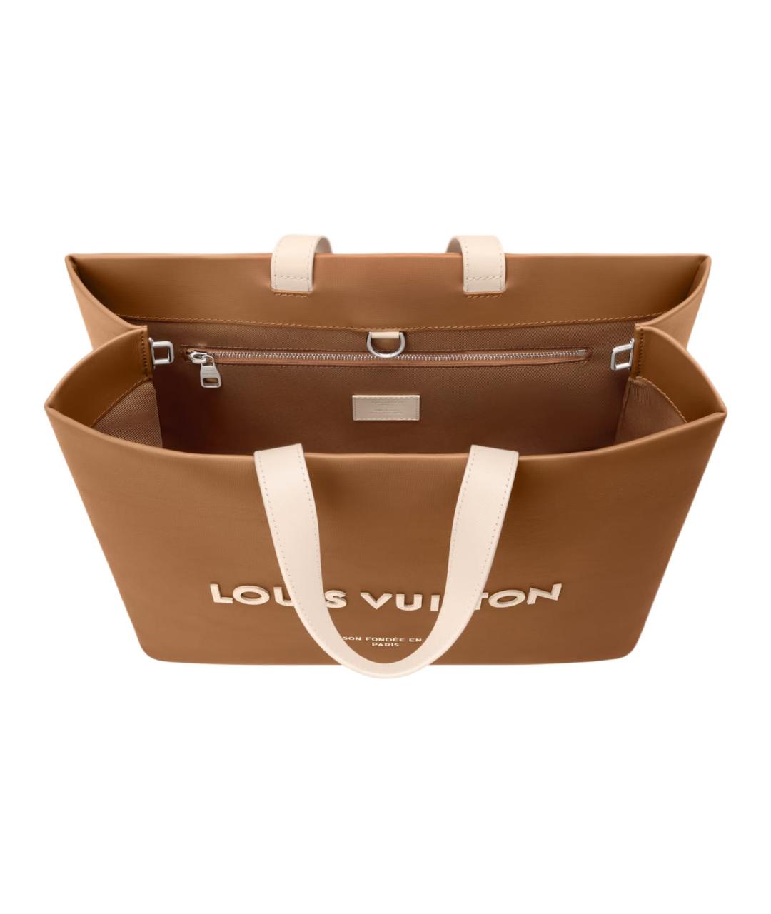 LOUIS VUITTON Коричневая кожаная сумка на плечо, фото 4