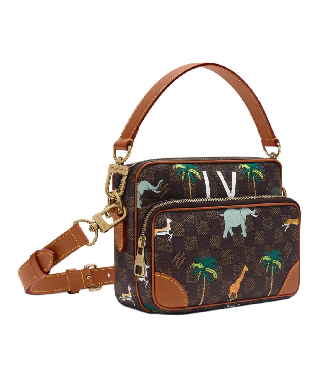 LOUIS VUITTON Коричневая сумка на плечо из канвы, фото 2