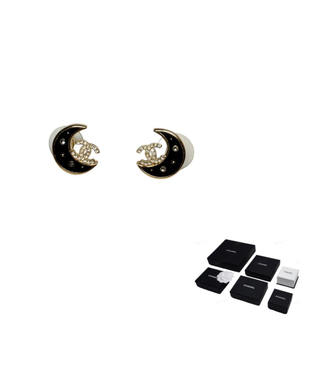 CHANEL Черные серьги, фото 3