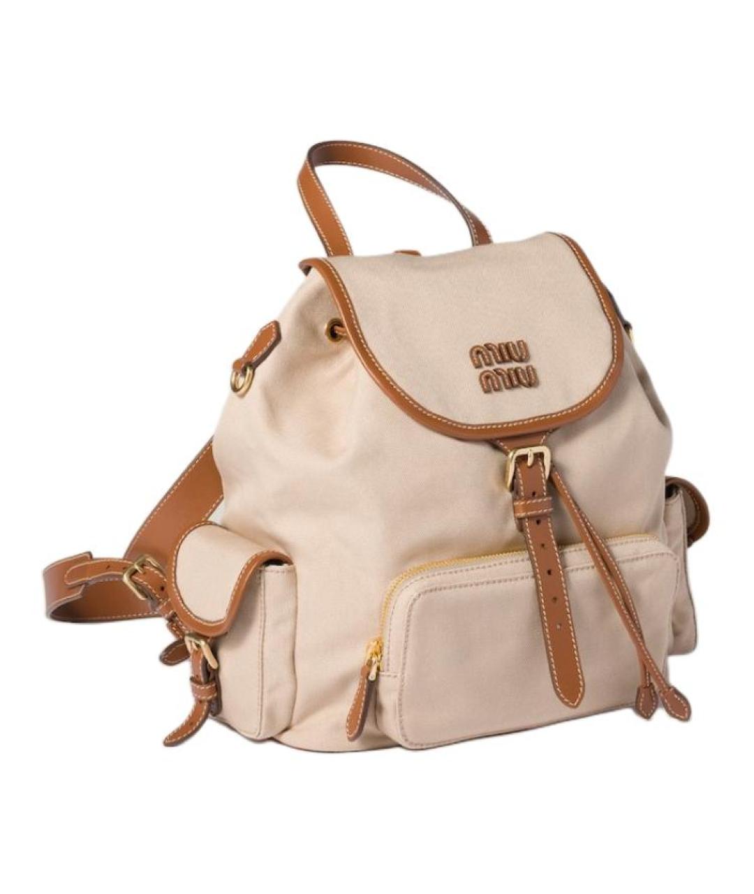 MIU MIU Бежевый рюкзак, фото 2