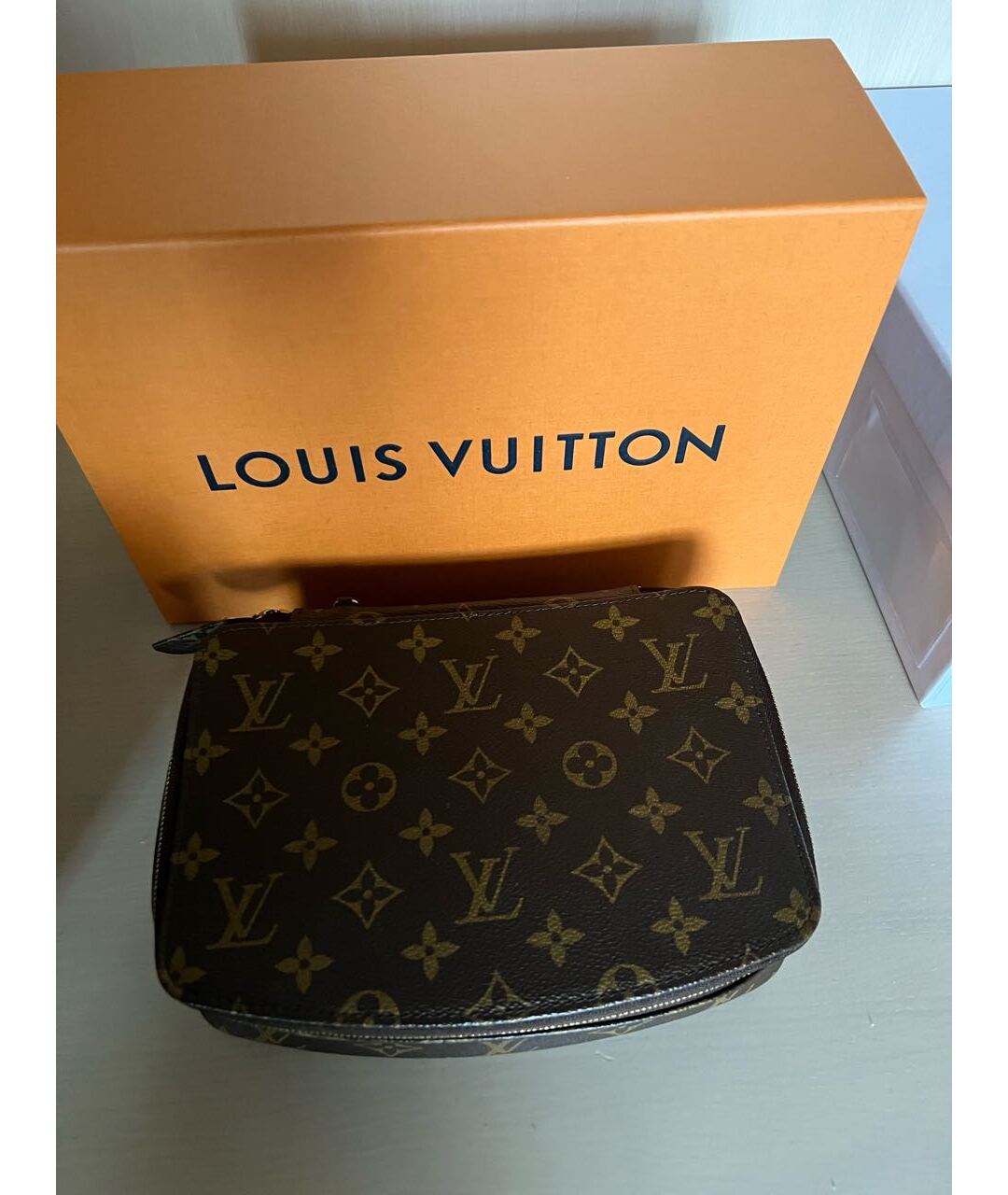 LOUIS VUITTON PRE-OWNED Коричневая косметичка, фото 7