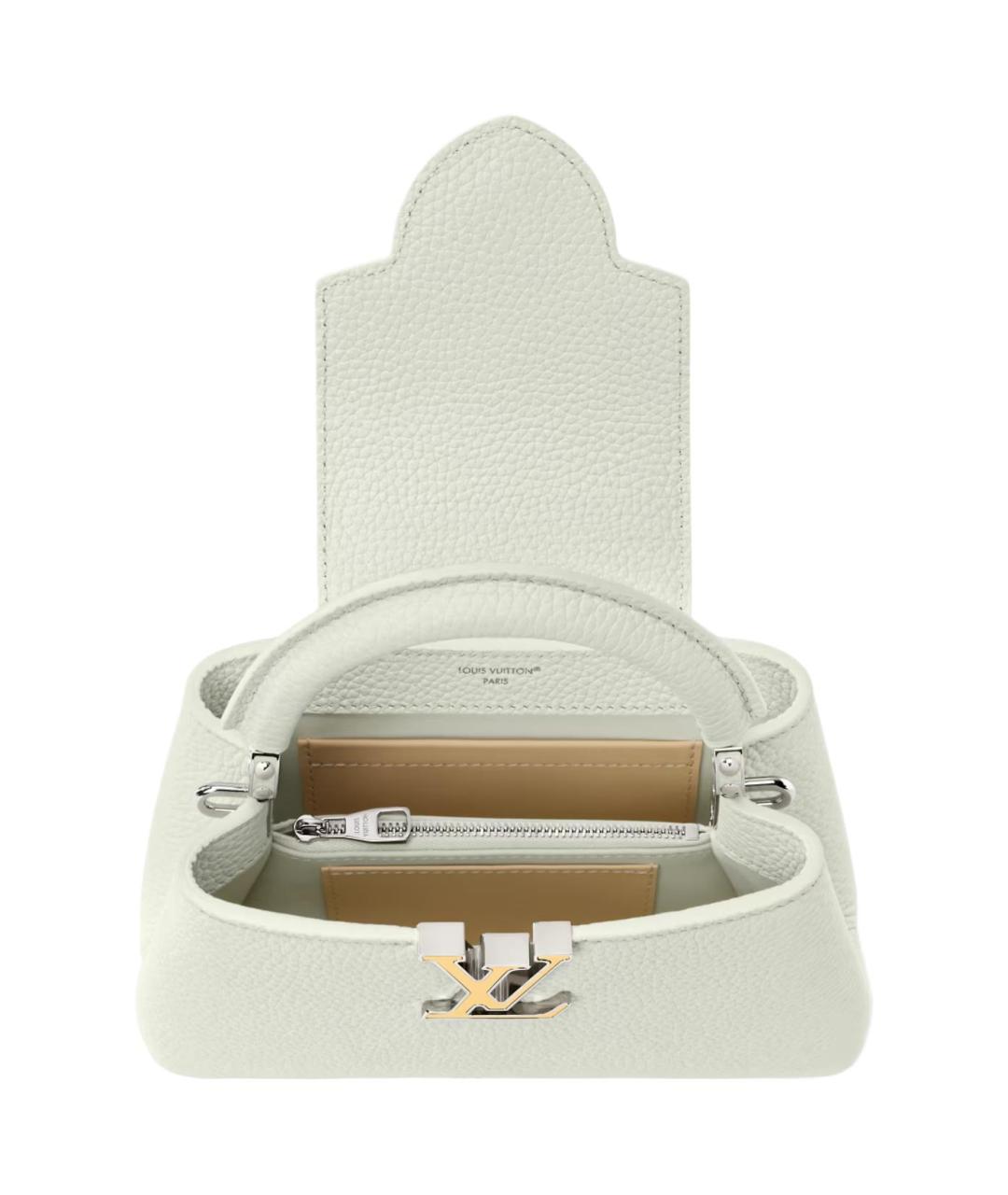 LOUIS VUITTON Белая кожаная сумка через плечо, фото 4