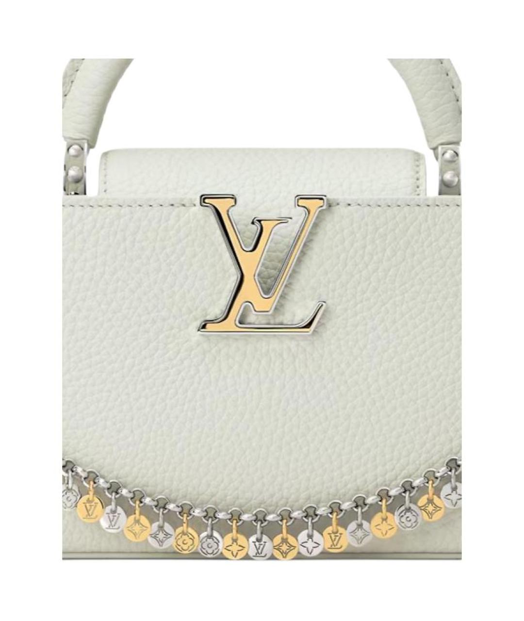 LOUIS VUITTON Белая кожаная сумка через плечо, фото 5