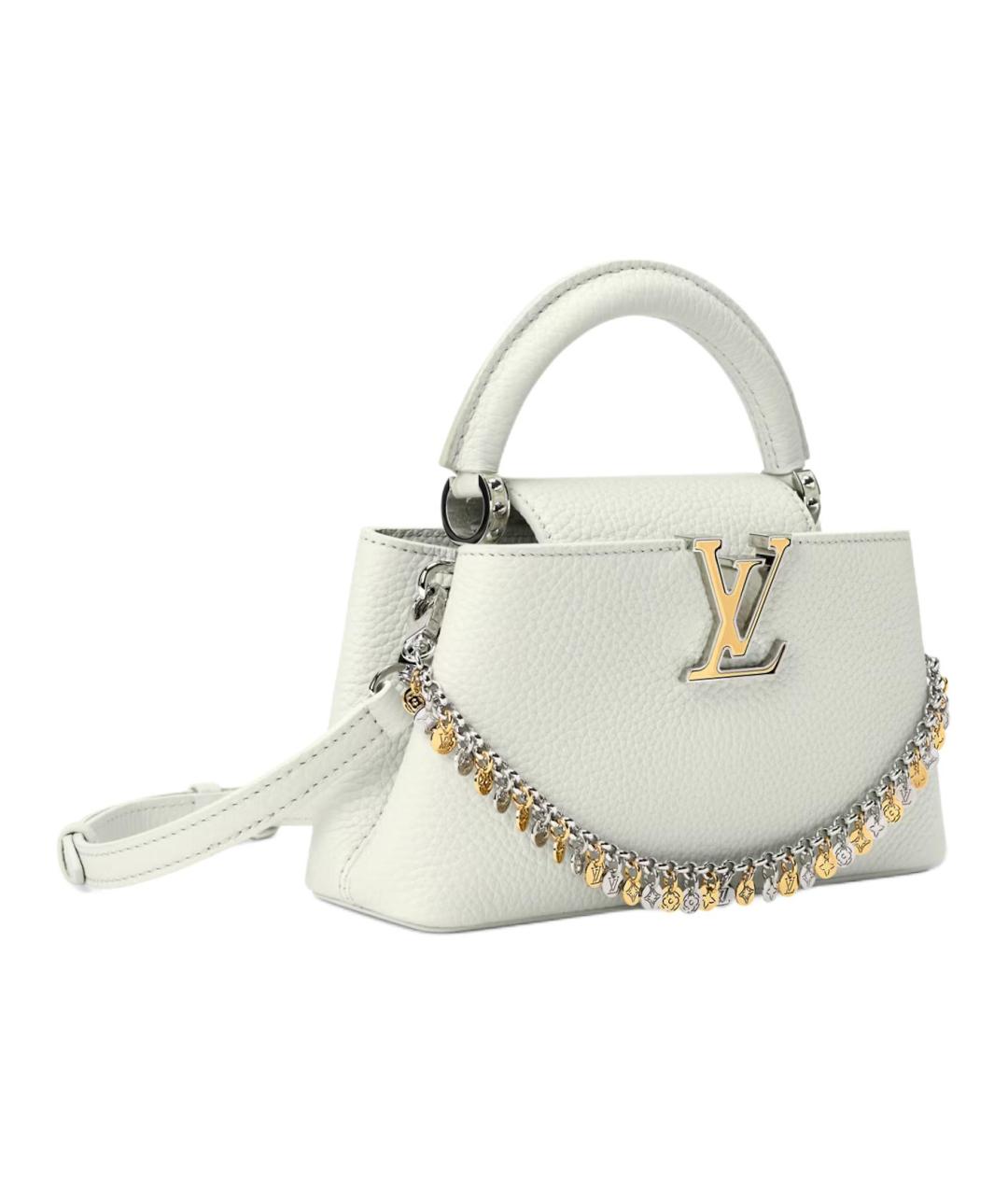 LOUIS VUITTON Белая кожаная сумка через плечо, фото 2