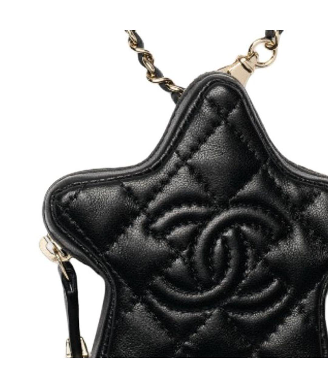 CHANEL Черный кожаный кошелек, фото 4