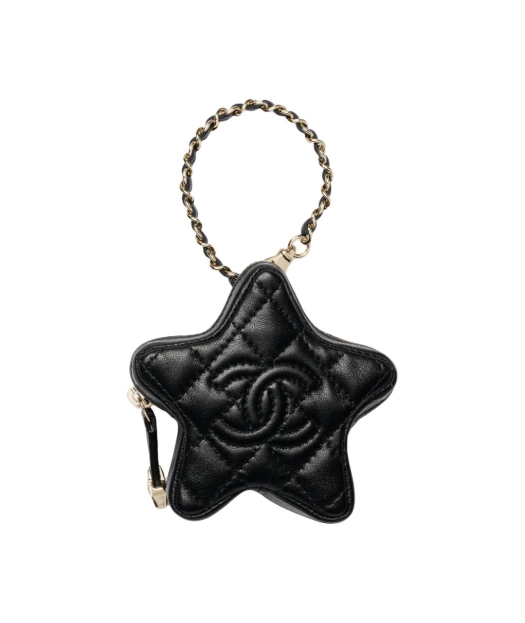 CHANEL Черный кожаный кошелек, фото 1