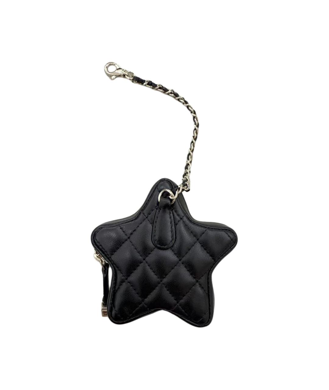 CHANEL Черный кожаный кошелек, фото 3