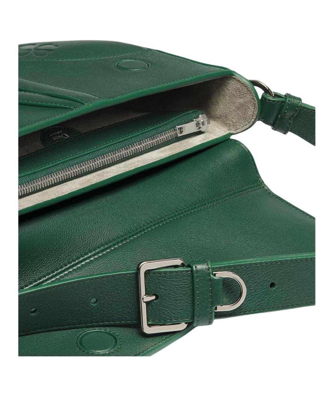 CHRISTIAN DIOR Зеленая кожаная сумка на плечо, фото 5