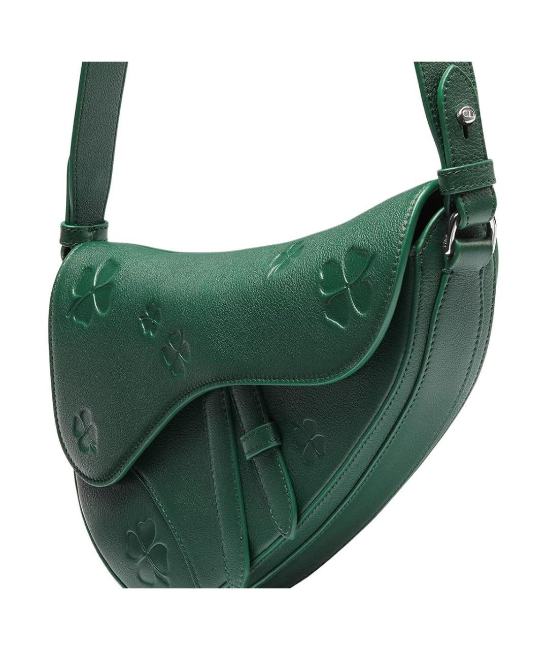 CHRISTIAN DIOR Зеленая кожаная сумка на плечо, фото 3