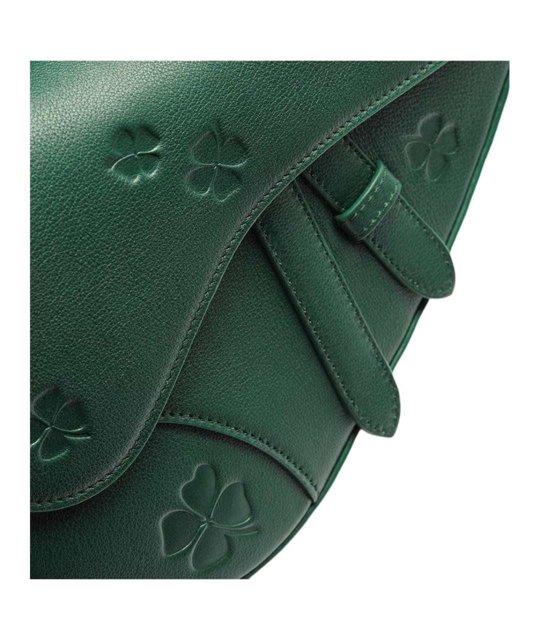 CHRISTIAN DIOR Зеленая кожаная сумка на плечо, фото 4