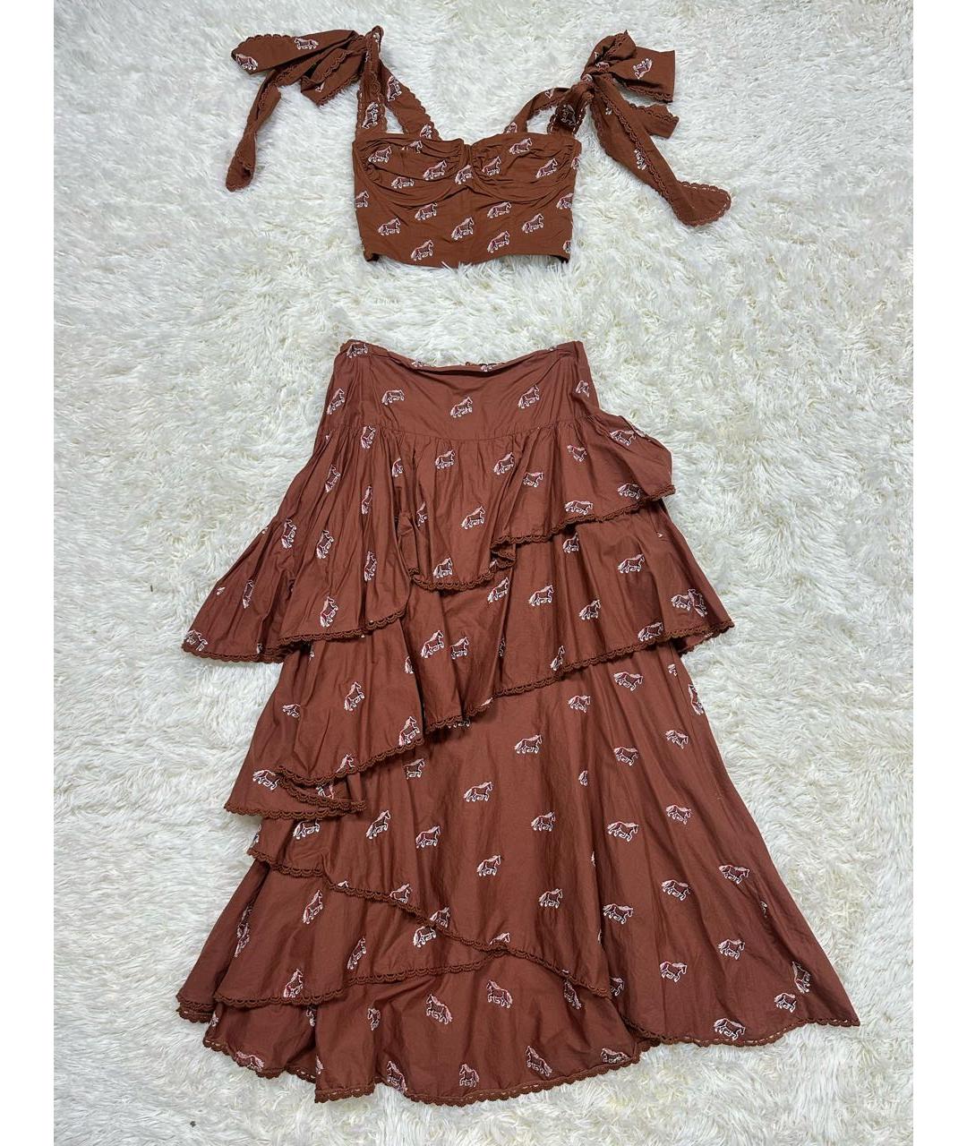 FARM RIO Коричневый костюм с юбками, фото 7