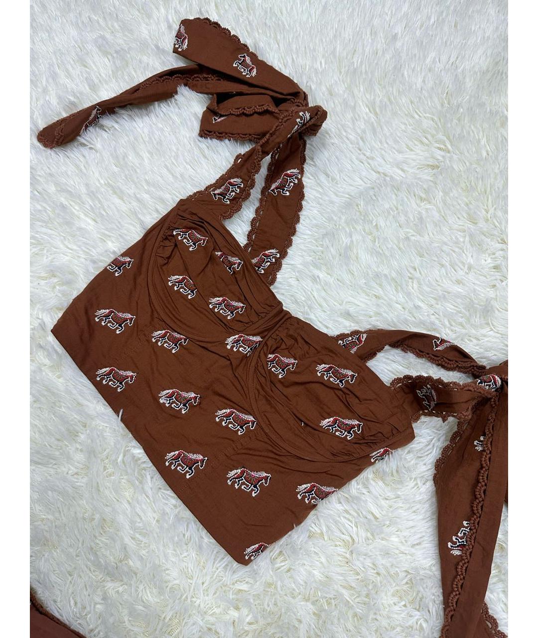 FARM RIO Коричневый костюм с юбками, фото 2