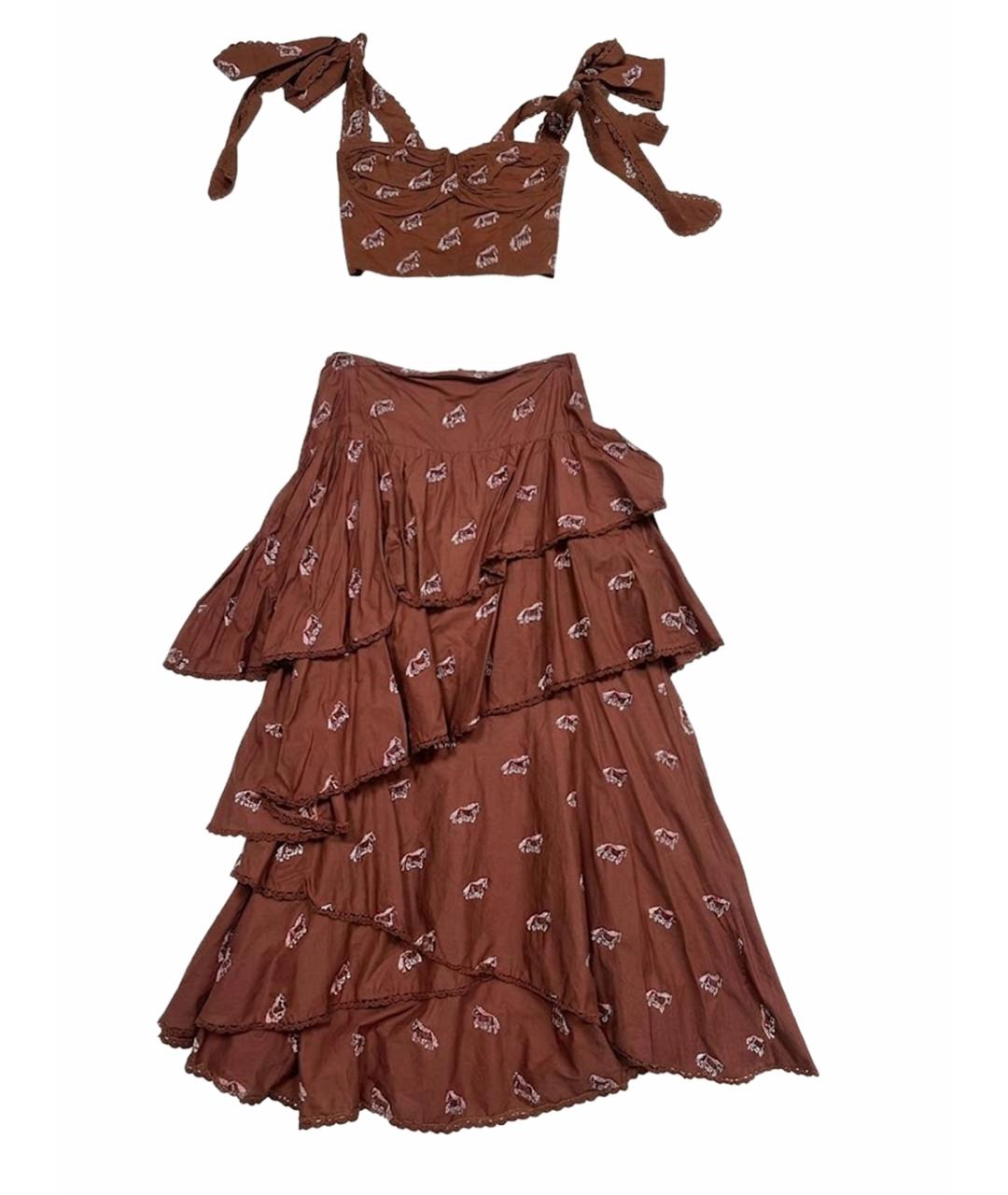 FARM RIO Коричневый костюм с юбками, фото 1