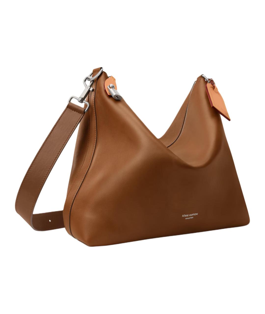 LOUIS VUITTON Коричневая кожаная сумка на плечо, фото 2