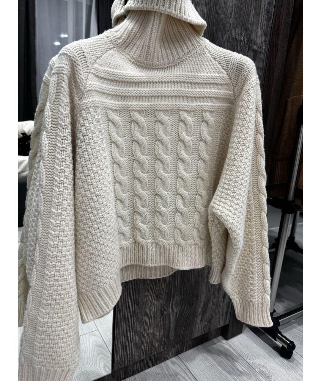 CELINE Бежевый шерстяной джемпер / свитер, фото 6