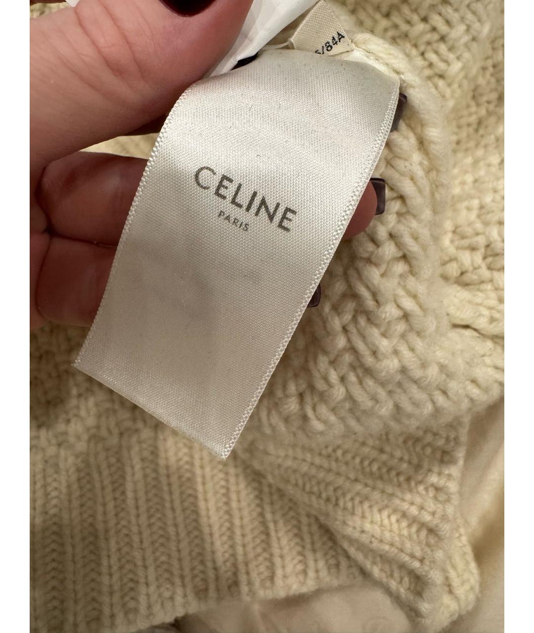 CELINE Бежевый шерстяной джемпер / свитер, фото 4