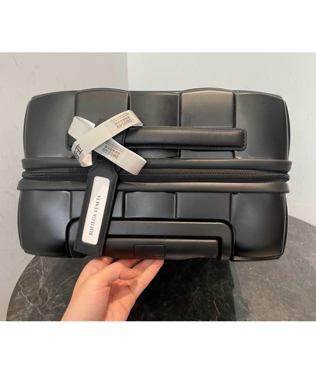 BOTTEGA VENETA Черный кожаный чемодан, фото 6