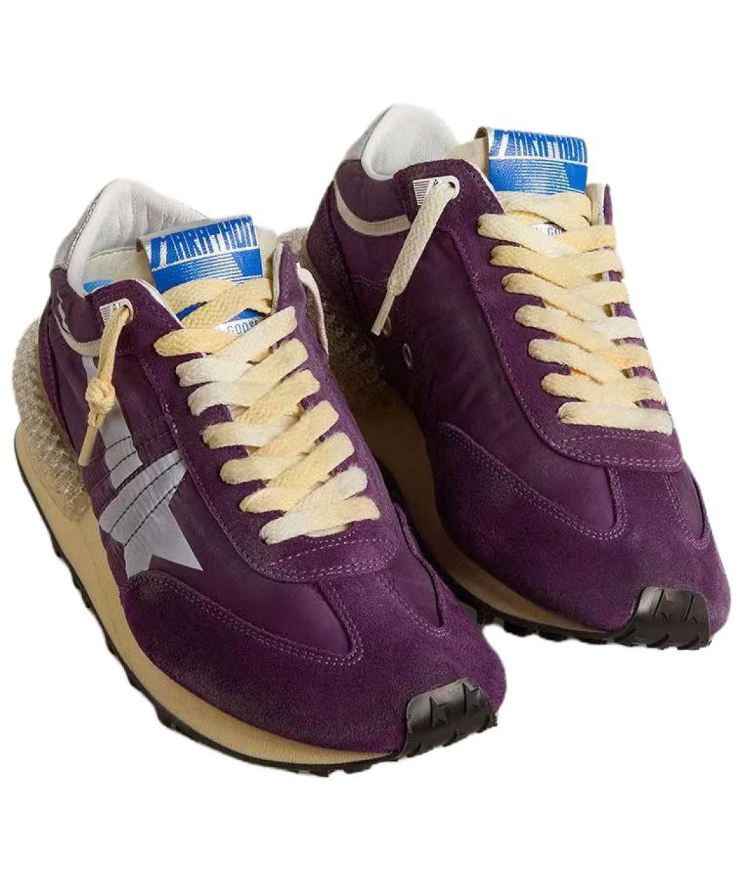GOLDEN GOOSE DELUXE BRAND Фиолетовые кожаные кроссовки, фото 3