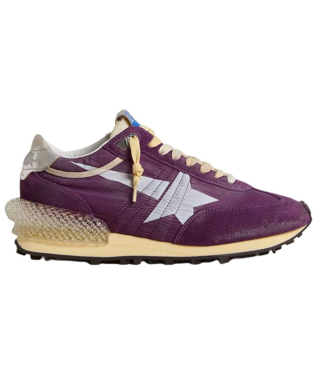 GOLDEN GOOSE DELUXE BRAND Фиолетовые кожаные кроссовки, фото 1