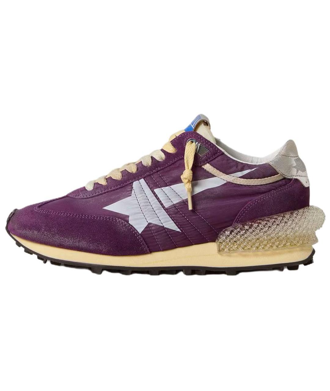GOLDEN GOOSE DELUXE BRAND Фиолетовые кожаные кроссовки, фото 2