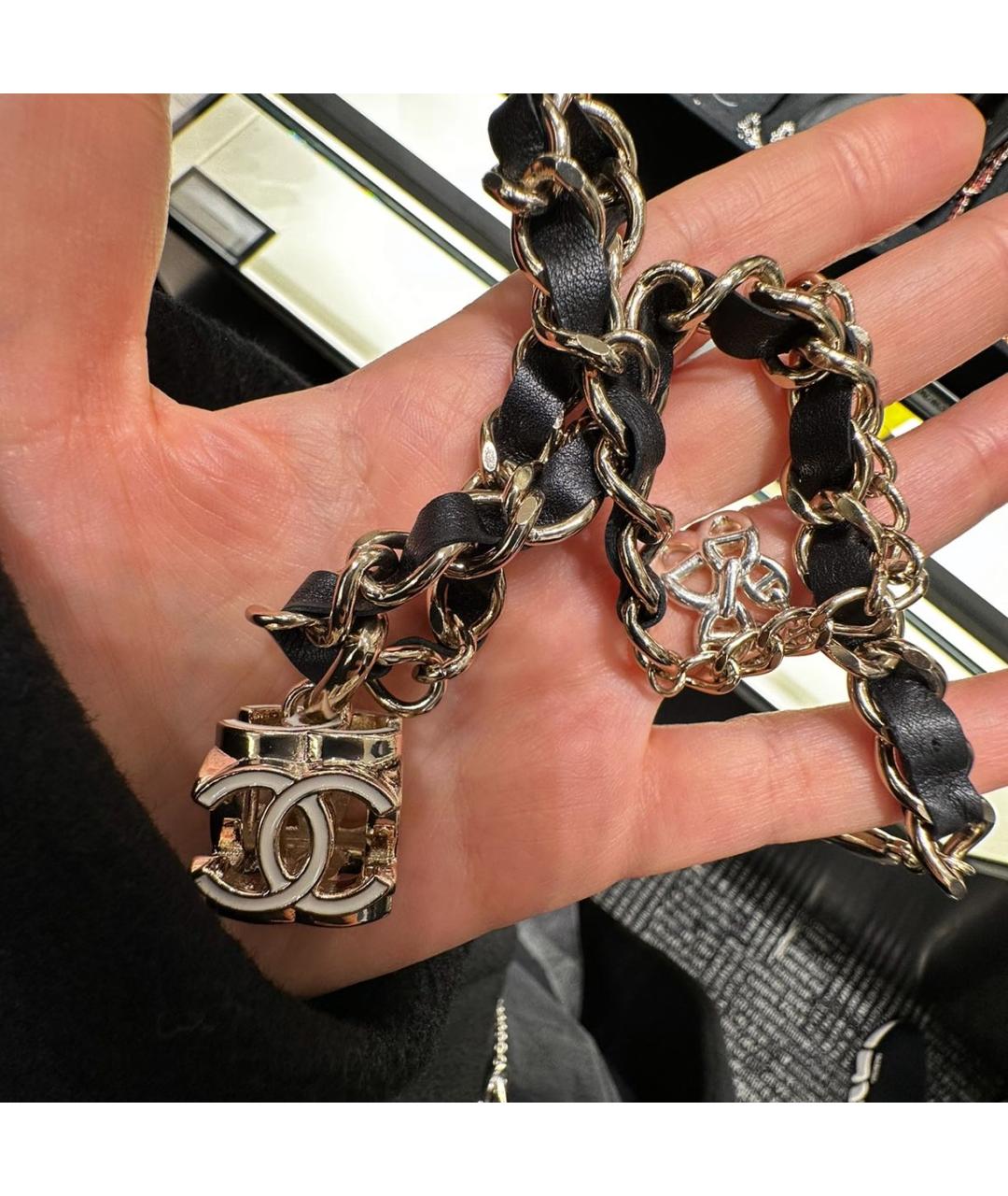 CHANEL Черный металлический чокер, фото 4